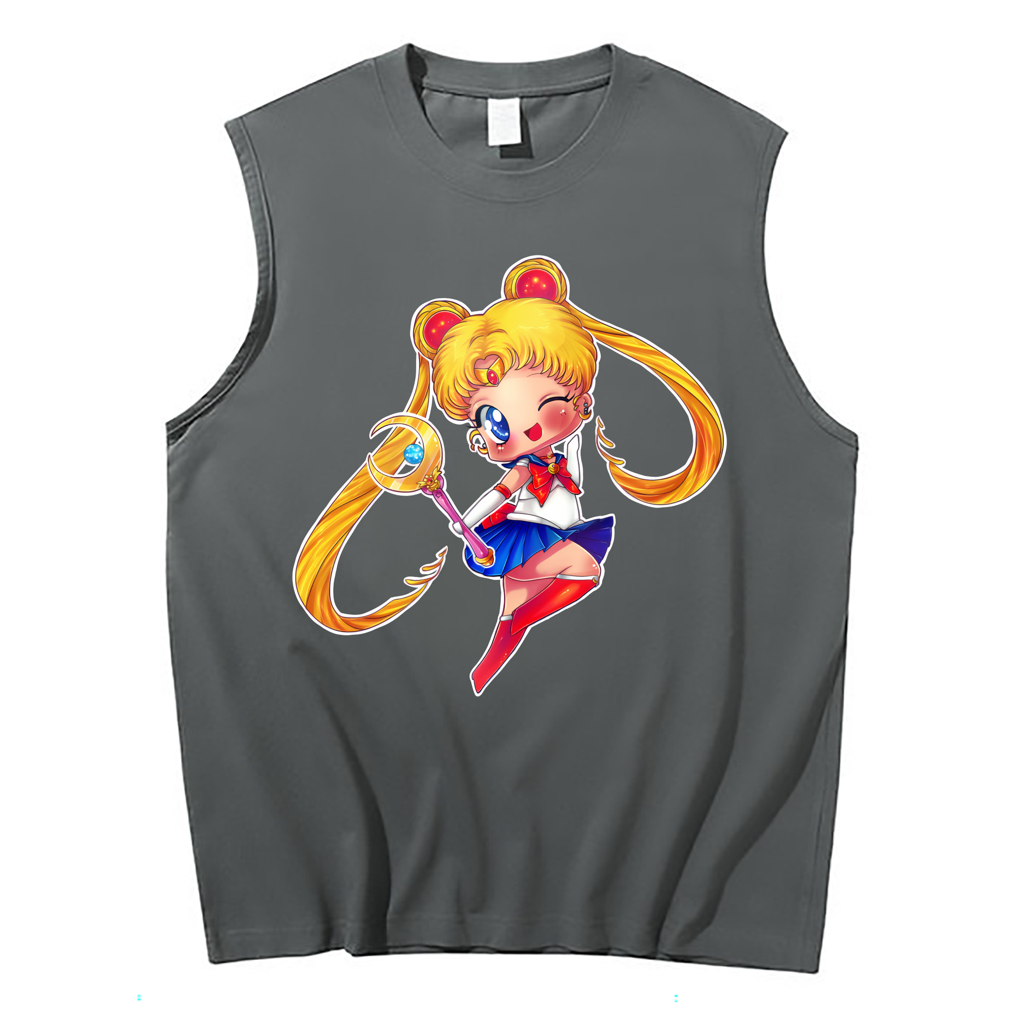 （画像用） 美少女戦士セーラームーン 月野 うさぎ つきの うさぎ Sailor Moon Tsukino Usagi コットン100％タンクトップ（フロントプリント）